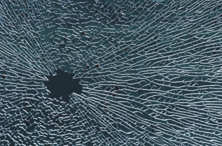 Figure 1 - Impact damage to tempered glass