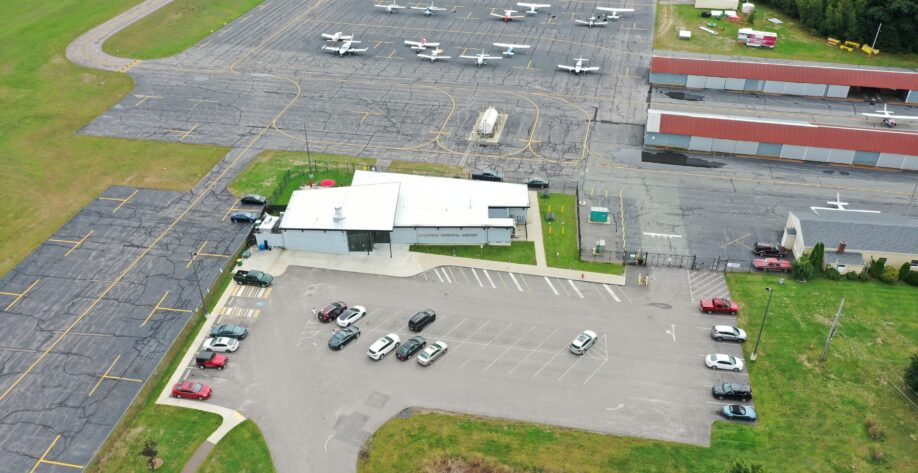 Overhead View Of The Airport Administration Building And The East And Main Aprons
